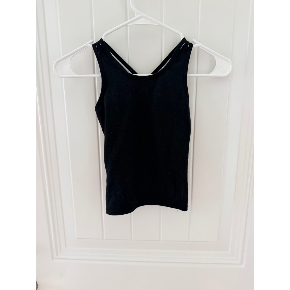 All in Motion Girls Black Strappy Criss Cross‎ Back Active Tank Top Size XS 4-5